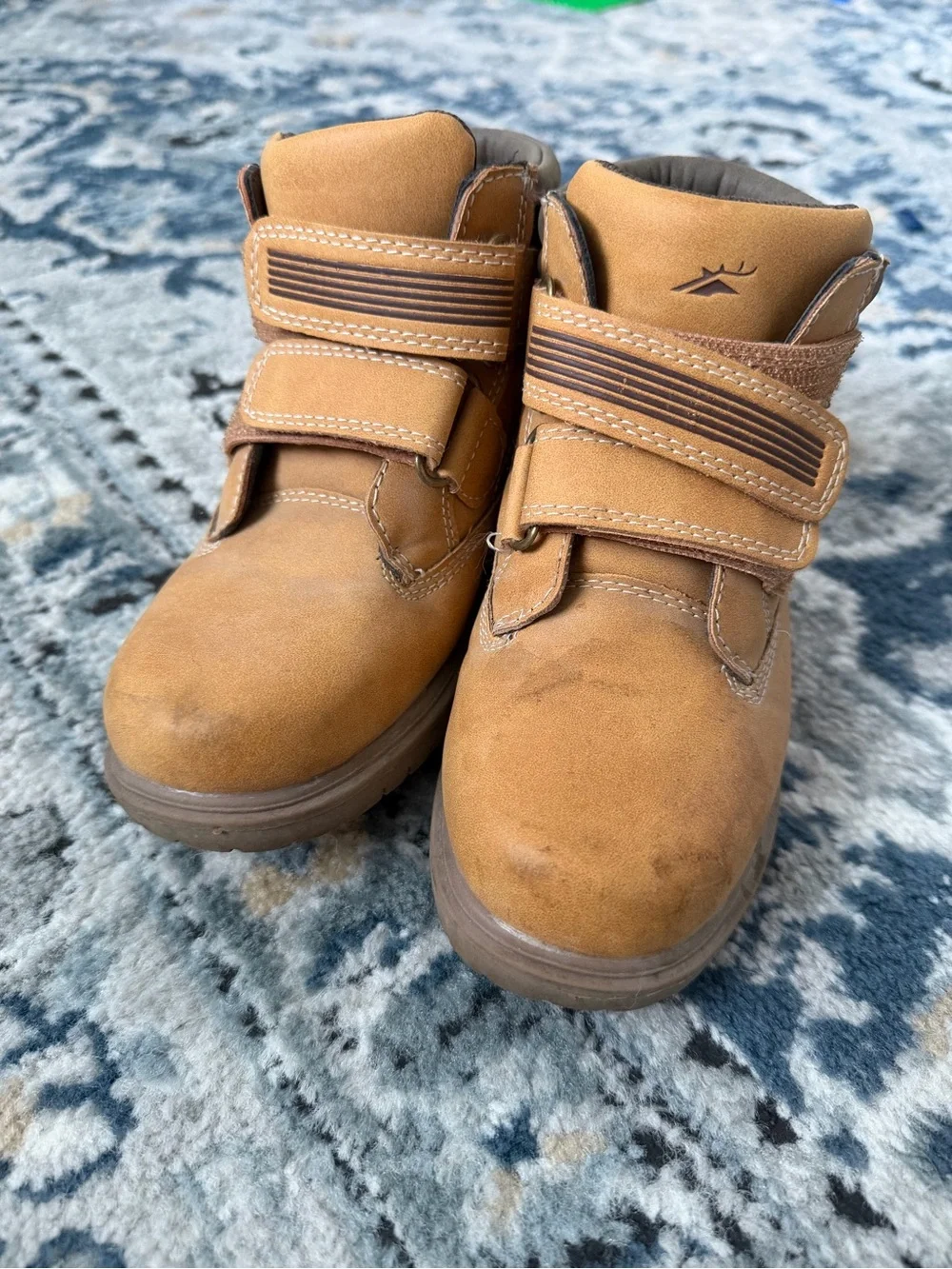 KidsThinsulate Tan Velcro Leather Boots Size 12